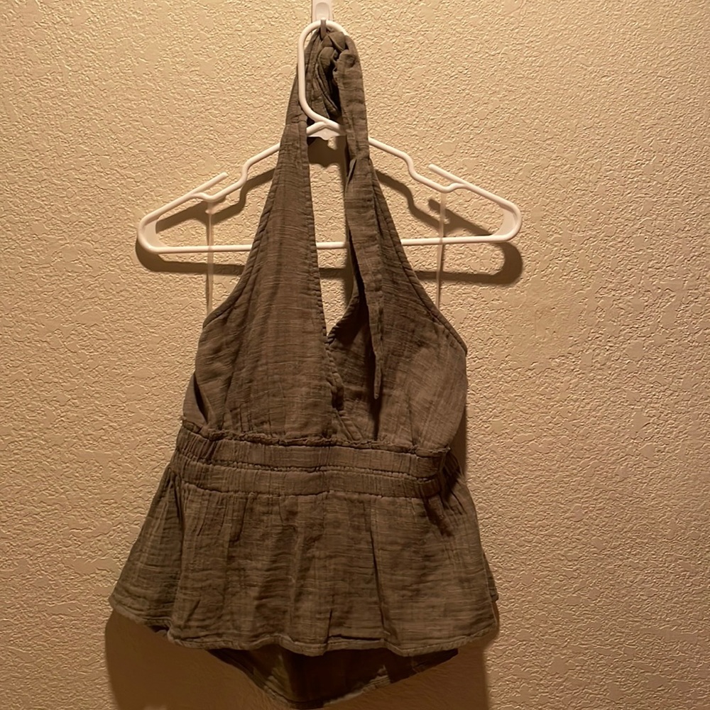 America Eagle new with tag halter neckline peplum green top